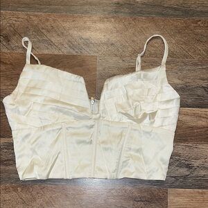 Boutique Cream Satin Bustier Top size L